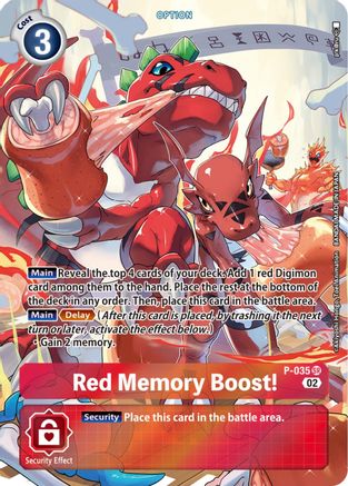 Red Memory Boost! - P-035 (Digimon Adventure Box 2) (P-035) - Digimon Promotion Cards Foil - Premium Digimon Single from Bandai - Just $4.98! Shop now at Game Crave Tournament Store