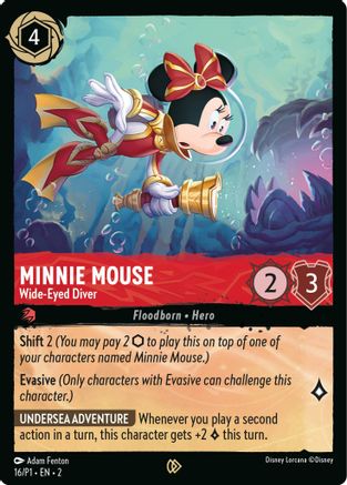 Minnie Mouse - Wide-Eyed Diver (16) - Disney Lorcana Promo Cards Cold Foil - Premium Lorcana Single from Disney Lorcana Promo Cards - Just $0.16! Shop now at Game Crave Tournament Store