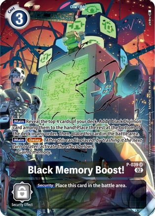 Black Memory Boost! - P-039 (Digimon Adventure Box 2) (P-039) - Digimon Promotion Cards Foil - Premium Digimon Single from Bandai - Just $3.45! Shop now at Game Crave Tournament Store