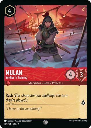 Mulan - Soldier in Training (117/204) - Rise of the Floodborn - Premium Lorcana Single from Disney - Just $0.08! Shop now at Game Crave Tournament Store