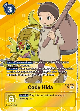 Cody Hida (Tamer Party Pack -The Beginning-) (BT8-089) - New Awakening Foil - Premium Digimon Single from Bandai - Just $0.34! Shop now at Game Crave Tournament Store