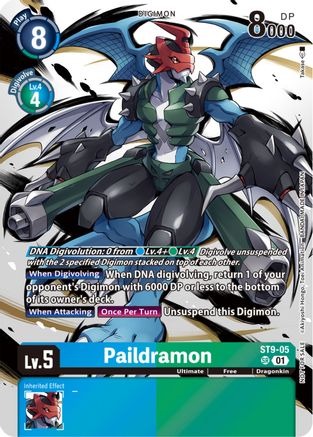 Paildramon (Tamer Party Pack -The Beginning-) (ST9-05) - Starter Deck 09: Ultimate Ancient Dragon Foil - Premium Digimon Single from Bandai - Just $4.22! Shop now at Game Crave Tournament Store