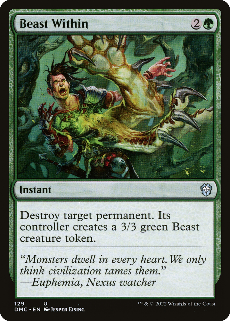 Beast Within (DMC-129) - Dominaria United Commander - Premium MTG Single from Wizards of the Coast - Just $0.23! Shop now at Game Crave Tournament Store