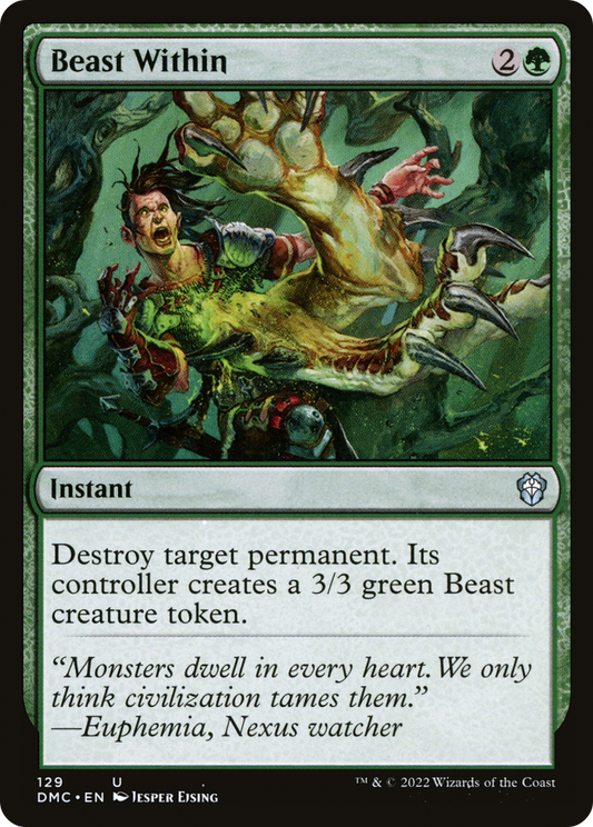 Beast Within (DMC-129) - Dominaria United Commander - Premium MTG Single from Wizards of the Coast - Just $0.23! Shop now at Game Crave Tournament Store