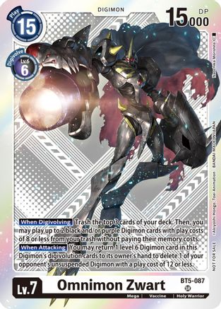 Omnimon Zwart (Starter Deck 15 & 16 Pre-Release Winner) (BT5-087) - Battle of Omni Foil - Premium Digimon Single from Bandai - Just $1.34! Shop now at Game Crave Tournament Store