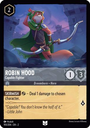 Robin Hood - Capable Fighter (193/204) - Rise of the Floodborn - Premium Lorcana Single from Disney - Just $0.08! Shop now at Game Crave Tournament Store