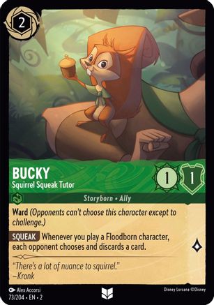 Bucky - Squirrel Squeak Tutor (73/204) - Rise of the Floodborn - Premium Lorcana Single from Disney - Just $0.08! Shop now at Game Crave Tournament Store