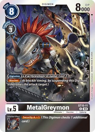 MetalGreymon (ST15-11) - Starter Deck 15: Dragon of Courage Foil - Premium Digimon Single from Bandai - Just $1.25! Shop now at Game Crave Tournament Store