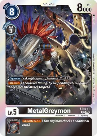 MetalGreymon (ST15-11) - Starter Deck 15: Dragon of Courage Foil - Premium Digimon Single from Bandai - Just $0.08! Shop now at Game Crave Tournament Store