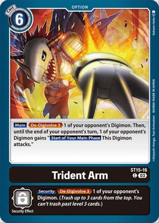 Trident Arm (ST15-16) - Starter Deck 15: Dragon of Courage - Premium Digimon Single from Bandai - Just $0.26! Shop now at Game Crave Tournament Store