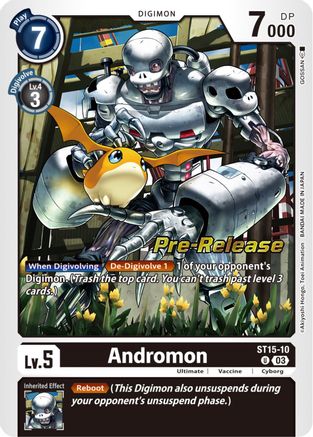 Andromon (ST15-10) - Starter Deck 15: Dragon of Courage Pre-Release Cards Foil - Premium Digimon Single from Bandai - Just $0.30! Shop now at Game Crave Tournament Store