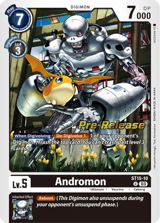 Andromon (ST15-10) - Starter Deck 15: Dragon of Courage Pre-Release Cards Foil - Premium Digimon Single from Bandai - Just $0.09! Shop now at Game Crave Tournament Store