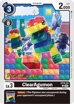 ClearAgumon (ST15-03) - Starter Deck 15: Dragon of Courage Pre-Release Cards Foil - Premium Digimon Single from Bandai - Just $0.32! Shop now at Game Crave Tournament Store
