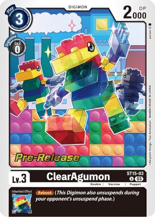 ClearAgumon (ST15-03) - Starter Deck 15: Dragon of Courage Pre-Release Cards Foil - Premium Digimon Single from Bandai - Just $0.08! Shop now at Game Crave Tournament Store