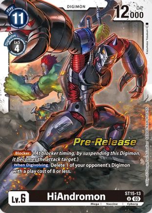 HiAndromon (ST15-13) - Starter Deck 15: Dragon of Courage Pre-Release Cards Foil - Premium Digimon Single from Bandai - Just $0.08! Shop now at Game Crave Tournament Store