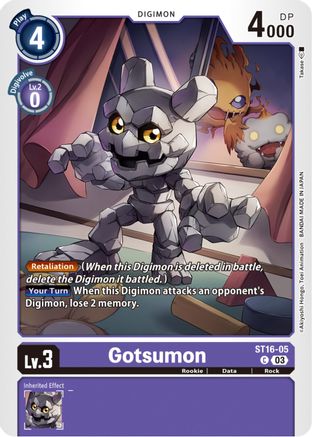 Gotsumon (ST16-05) - Starter Deck 16: Wolf of Friendship - Premium Digimon Single from Bandai - Just $0.25! Shop now at Game Crave Tournament Store