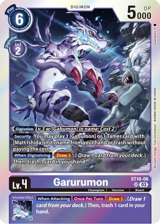 Garurumon (ST16-08) - Starter Deck 16: Wolf of Friendship Foil - Premium Digimon Single from Bandai - Just $0.08! Shop now at Game Crave Tournament Store