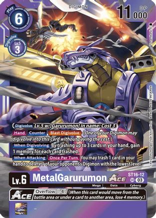 MetalGarurumon Ace (ST16-12) - Starter Deck 16: Wolf of Friendship Foil - Premium Digimon Single from Bandai - Just $0.09! Shop now at Game Crave Tournament Store