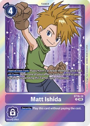 Matt Ishida (ST16-14) - Starter Deck 16: Wolf of Friendship Foil - Premium Digimon Single from Bandai - Just $0.22! Shop now at Game Crave Tournament Store
