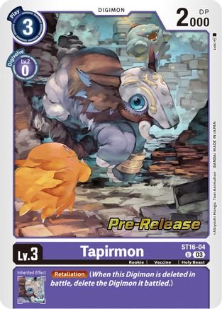 Tapirmon (ST16-04) - Starter Deck 16: Wolf of Friendship Pre-Release Cards Foil - Premium Digimon Single from Bandai - Just $0.11! Shop now at Game Crave Tournament Store