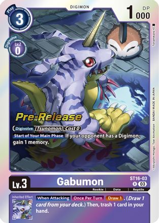 Gabumon (ST16-03) - Starter Deck 16: Wolf of Friendship Pre-Release Cards Foil - Premium Digimon Single from Bandai - Just $5.45! Shop now at Game Crave Tournament Store