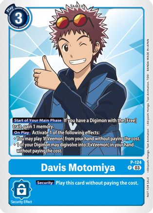 Davis Motomiya - P-124 (NYCC 2023 Demo Deck) (P-124) - Digimon Promotion Cards - Premium Digimon Single from Bandai - Just $0.25! Shop now at Game Crave Tournament Store