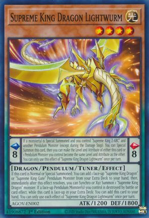 Supreme King Dragon Lightwurm (AGOV-EN002) - Age of Overlord 1st Edition - Premium Yugioh Single from Konami - Just $0.25! Shop now at Game Crave Tournament Store