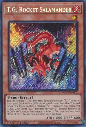 T.G. Rocket Salamander (AGOV-EN003) - Age of Overlord 1st Edition - Premium Yugioh Single from Konami - Just $0.27! Shop now at Game Crave Tournament Store