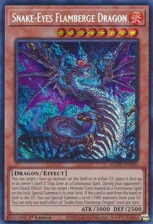 Snake-Eyes Flamberge Dragon (AGOV-EN010) - Age of Overlord 1st Edition - Premium Yugioh Single from Konami - Just $0.67! Shop now at Game Crave Tournament Store