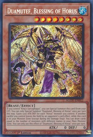 Duamutef, Blessing of Horus (AGOV-EN012) - Age of Overlord 1st Edition - Premium Yugioh Single from Konami - Just $1.36! Shop now at Game Crave Tournament Store