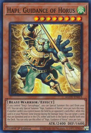 Hapi, Guidance of Horus (AGOV-EN013) - Age of Overlord 1st Edition - Premium Yugioh Single from Konami - Just $0.25! Shop now at Game Crave Tournament Store