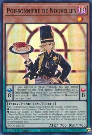 Poissonniere de Nouvelles (AGOV-EN019) - Age of Overlord 1st Edition - Premium Yugioh Single from Konami - Just $0.08! Shop now at Game Crave Tournament Store