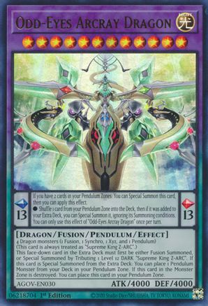 Odd-Eyes Arcray Dragon (AGOV-EN030) - Age of Overlord 1st Edition - Premium Yugioh Single from Konami - Just $1! Shop now at Game Crave Tournament Store