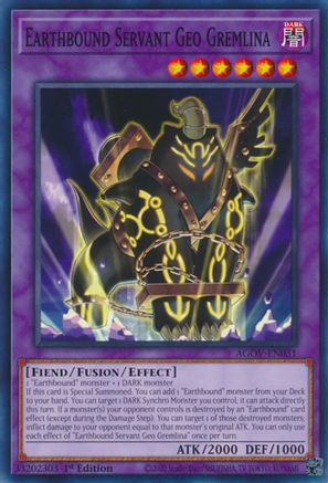 Earthbound Servant Geo Gremlina (AGOV-EN031) - Age of Overlord 1st Edition - Premium Yugioh Single from Konami - Just $0.25! Shop now at Game Crave Tournament Store