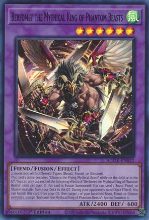 Berfomet the Mythical King of Phantom Beasts (AGOV-EN032) - Age of Overlord 1st Edition - Premium Yugioh Single from Konami - Just $0.29! Shop now at Game Crave Tournament Store