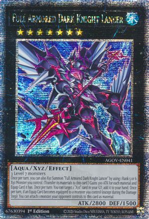 Full Armored Dark Knight Lancer (Quarter Century Secret Rare) (AGOV-EN041) - Age of Overlord 1st Edition - Premium Yugioh Single from Konami - Just $29.25! Shop now at Game Crave Tournament Store