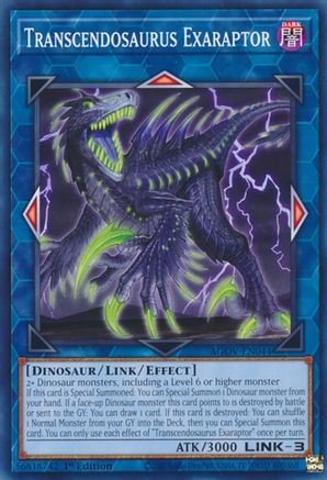 Transcendosaurus Exaraptor (AGOV-EN044) - Age of Overlord 1st Edition - Premium Yugioh Single from Konami - Just $0.25! Shop now at Game Crave Tournament Store
