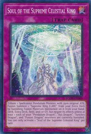 Soul of the Supreme Celestial King (AGOV-EN069) - Age of Overlord 1st Edition - Premium Yugioh Single from Konami - Just $0.25! Shop now at Game Crave Tournament Store