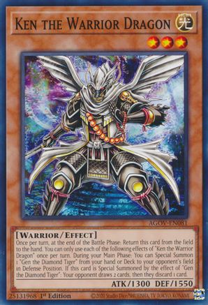 Ken the Warrior Dragon (AGOV-EN081) - Age of Overlord 1st Edition - Premium Yugioh Single from Konami - Just $0.08! Shop now at Game Crave Tournament Store
