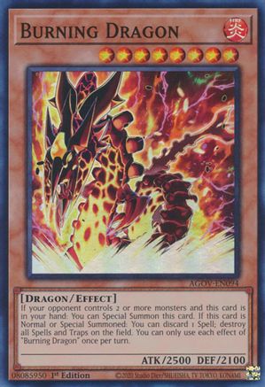 Burning Dragon (AGOV-EN094) - Age of Overlord 1st Edition - Premium Yugioh Single from Konami - Just $0.25! Shop now at Game Crave Tournament Store