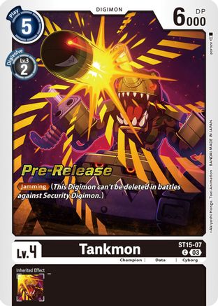 Tankmon (ST15-07) - Starter Deck 15: Dragon of Courage Pre-Release Cards Foil - Premium Digimon Single from Bandai - Just $0.08! Shop now at Game Crave Tournament Store