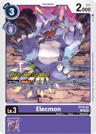 Elecmon (ST16-02) - Starter Deck 16: Wolf of Friendship Pre-Release Cards Foil - Premium Digimon Single from Bandai - Just $0.08! Shop now at Game Crave Tournament Store