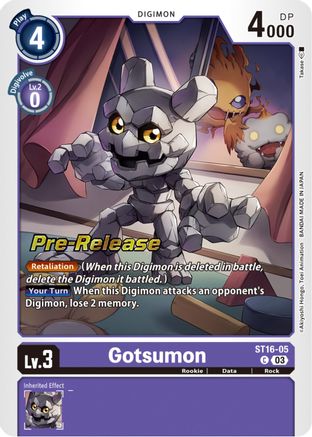 Gotsumon (ST16-05) - Starter Deck 16: Wolf of Friendship Pre-Release Cards Foil - Premium Digimon Single from Bandai - Just $0.08! Shop now at Game Crave Tournament Store