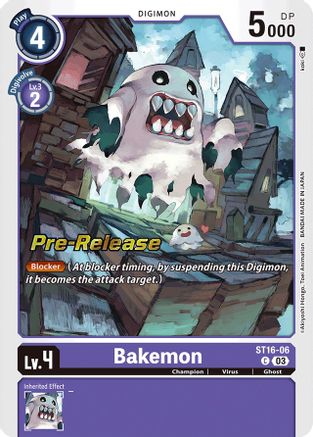 Bakemon (ST16-06) - Starter Deck 16: Wolf of Friendship Pre-Release Cards Foil - Premium Digimon Single from Bandai - Just $0.08! Shop now at Game Crave Tournament Store