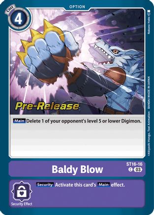 Baldy Blow (ST16-16) - Starter Deck 16: Wolf of Friendship Pre-Release Cards Foil - Premium Digimon Single from Bandai - Just $0.08! Shop now at Game Crave Tournament Store
