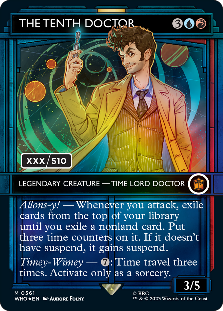 The Tenth Doctor (WHO-561Z) - Doctor Who: (Showcase) (Borderless) Foil - Premium MTG Single from Wizards of the Coast - Just $144.38! Shop now at Game Crave Tournament Store