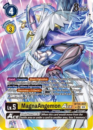 MagnaAngemon Ace (English Exclusive Alternate Art) (BT14-037) - Blast Ace Foil - Premium Digimon Single from Bandai - Just $18.71! Shop now at Game Crave Tournament Store