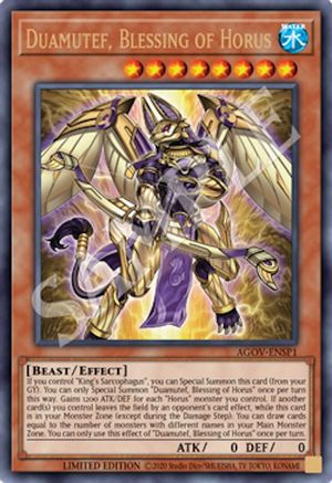 Duamutef, Blessing of Horus (AGOV-ENSP1) (AGOV-ENSP1) - Age of Overlord Limited - Premium Yugioh Single from Konami - Just $1.94! Shop now at Game Crave Tournament Store