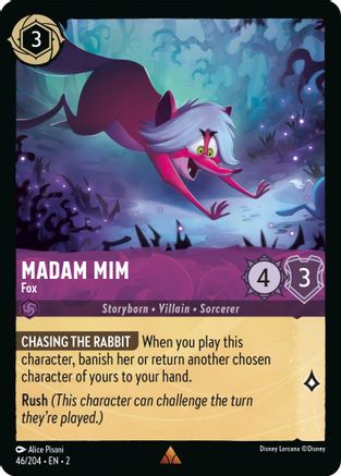 Madam Mim - Fox (46/204) - Rise of the Floodborn - Premium Lorcana Single from Disney - Just $0.97! Shop now at Game Crave Tournament Store