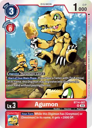 Agumon (BT14-007) - Blast Ace Foil - Premium Digimon Single from Bandai - Just $0.64! Shop now at Game Crave Tournament Store